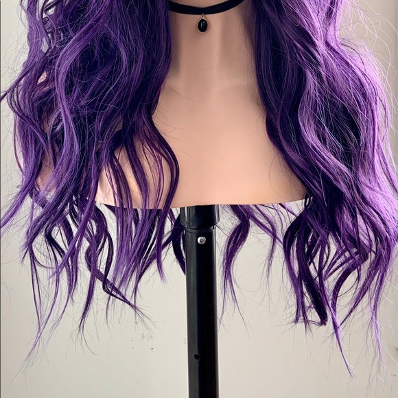 Gorgeous 24” Deep Purple Premium Fiber 13x2.5 Lace Front Wig for Daily Wear… - Picture 2 of 13